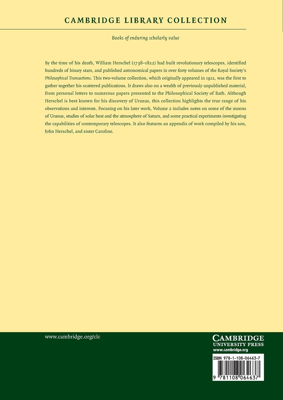 Rückseitencover The Scientific Papers of Sir William Herschel