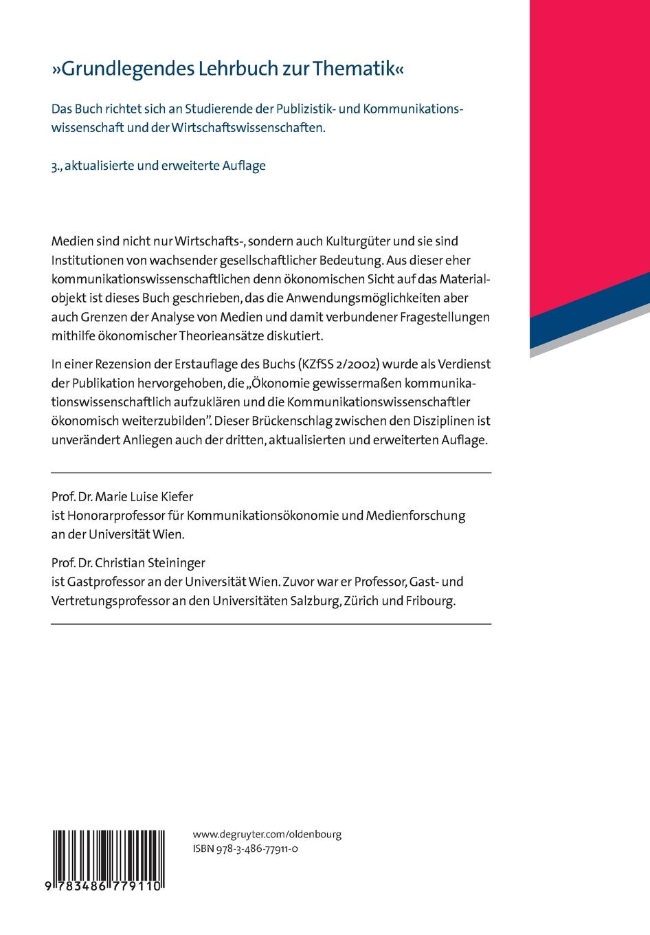 Rückseitencover Medienökonomik