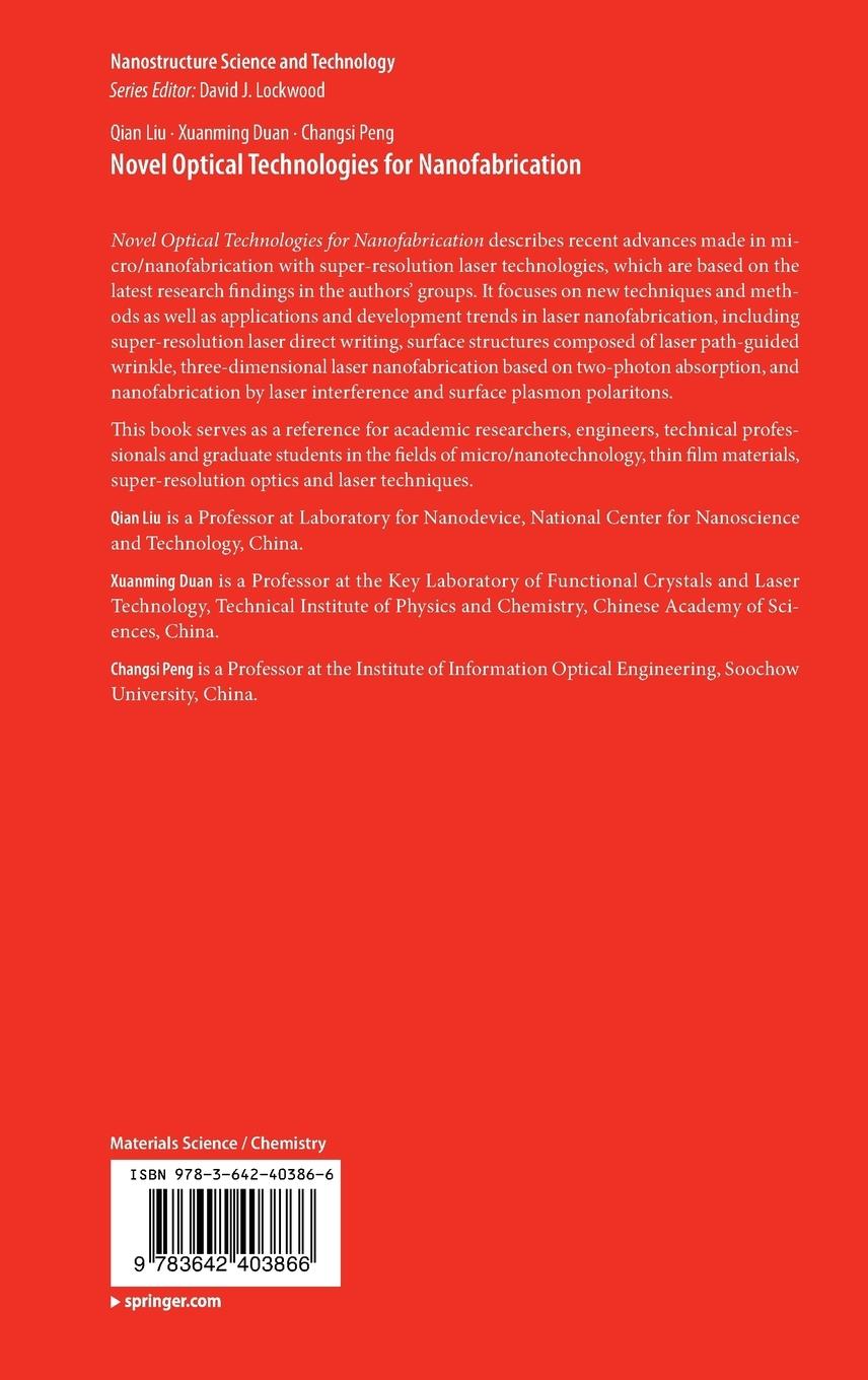 Rückseitencover Novel Optical Technologies for Nanofabrication