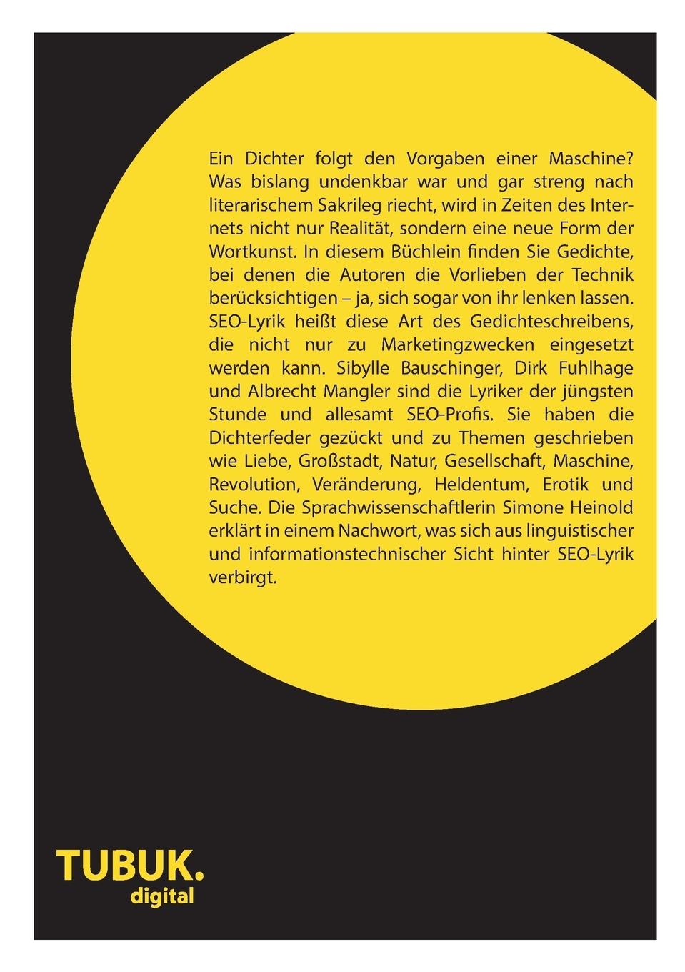 Rückseitencover Poesie für Roboter