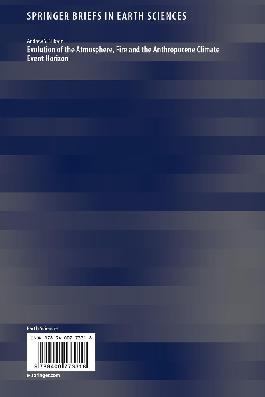 Rückseitencover Evolution of the Atmosphere, Fire and the Anthropocene Climate Event Horizon