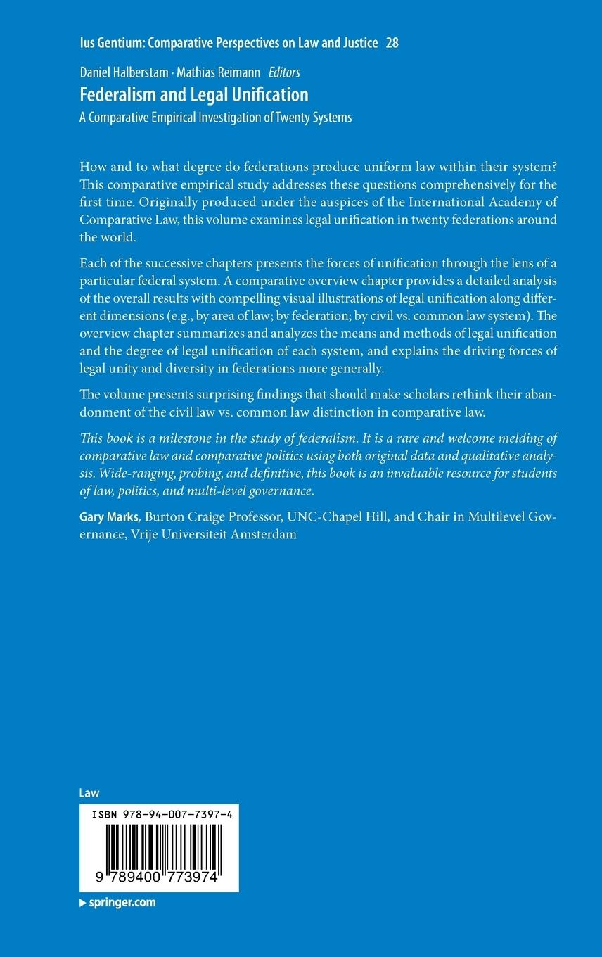 Rückseitencover Federalism and Legal Unification