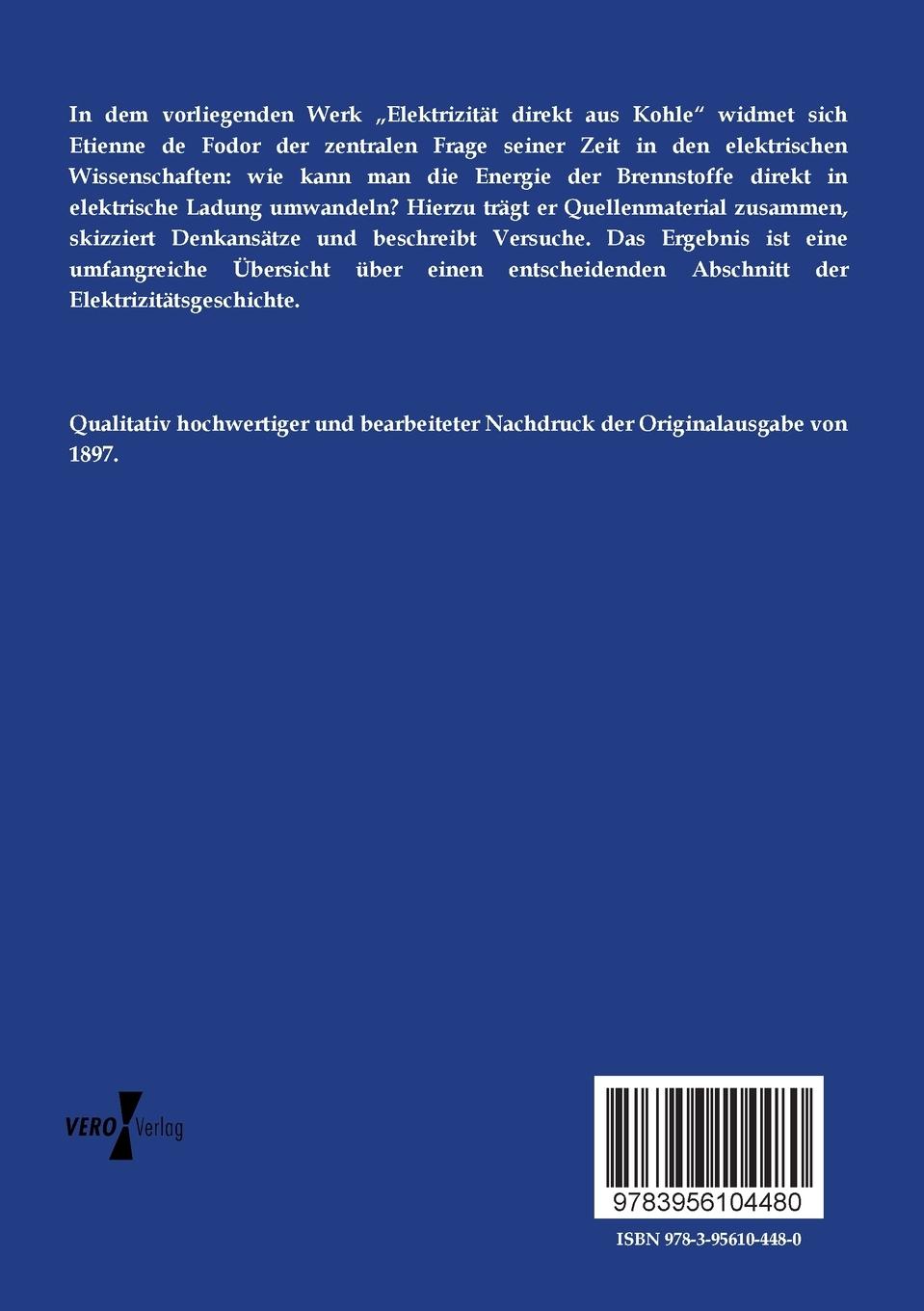 Rückseitencover Elektrizität aus Kohle