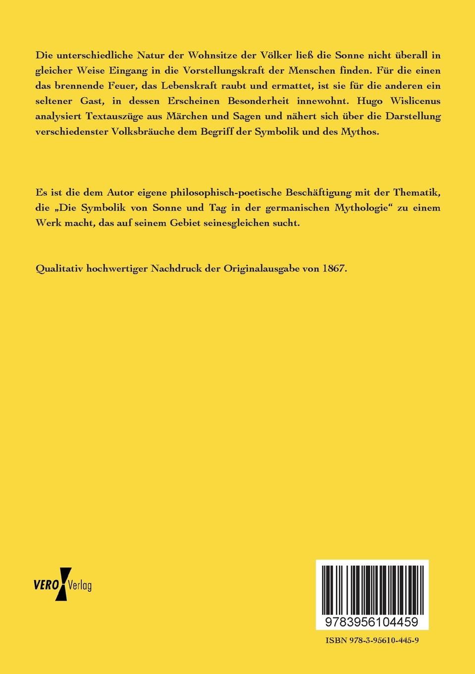 Rückseitencover Die Symbolik von Sonne und Tag in der germanischen Mythologie