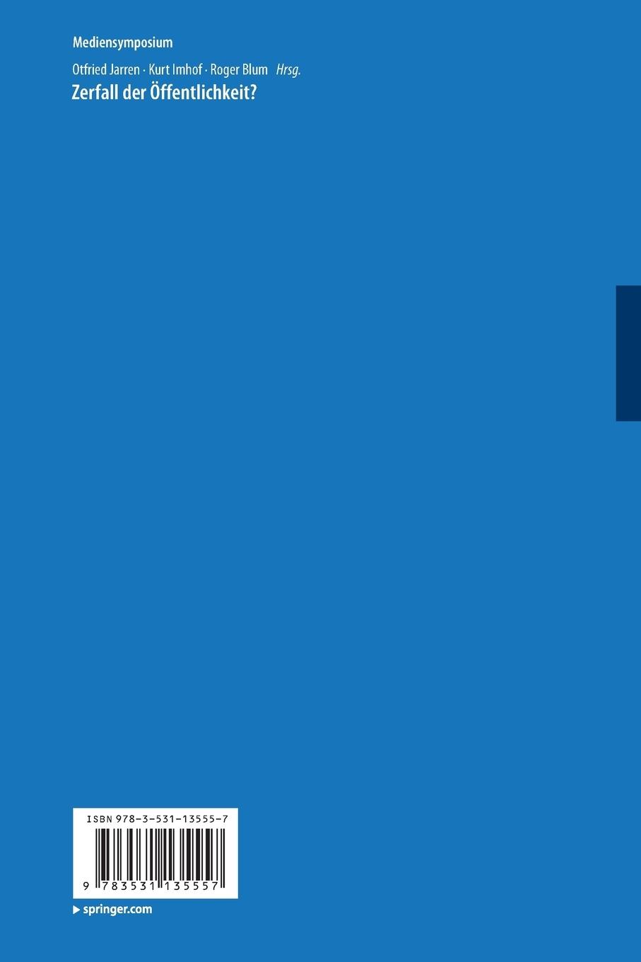 Rückseitencover Zerfall der Öffentlichkeit?