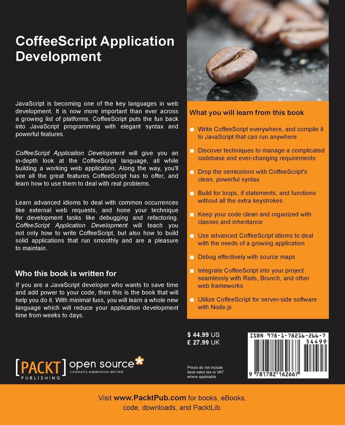 Rückseitencover Coffeescript Application Development