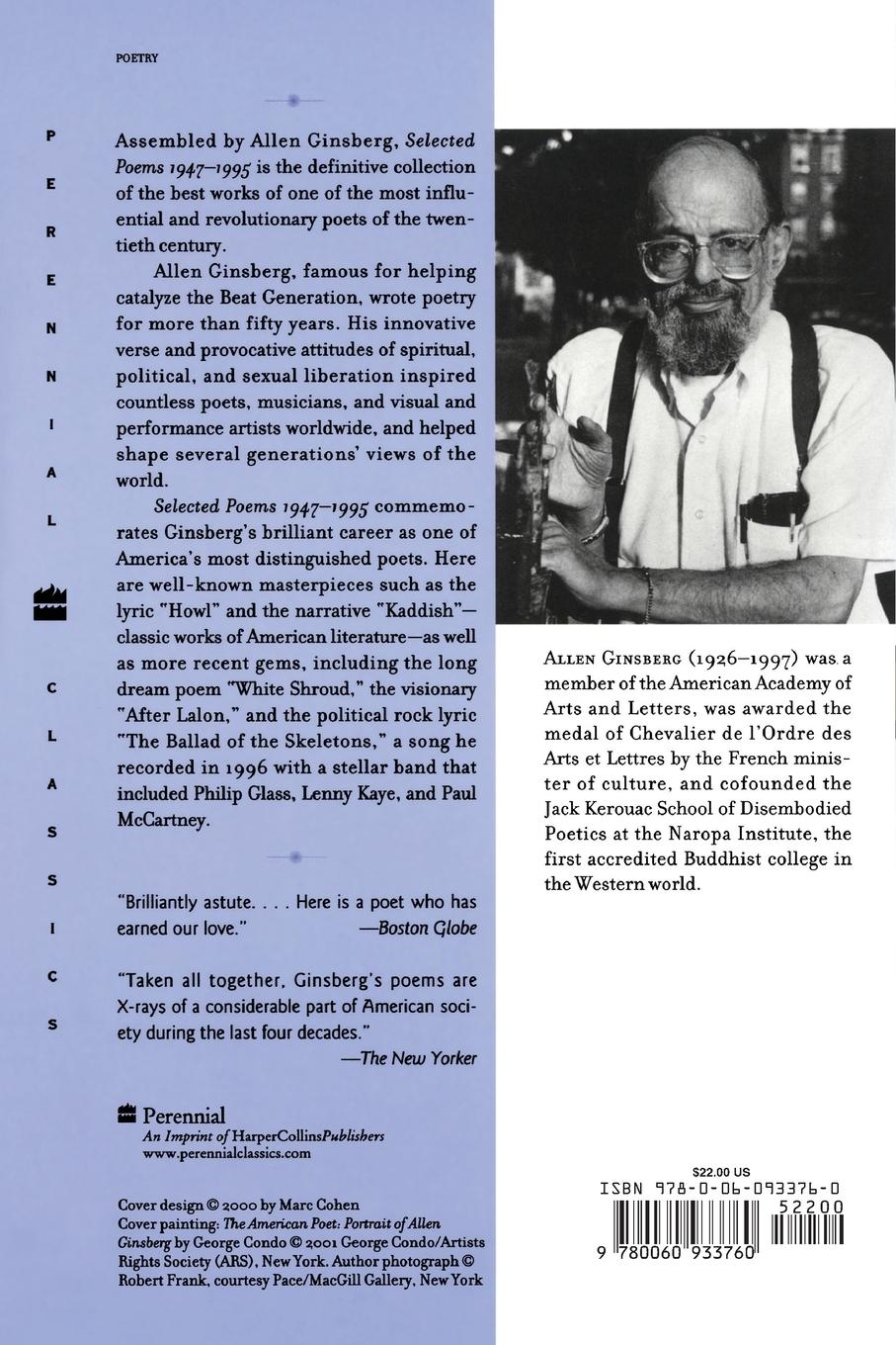 Rückseitencover Selected Poems 1947-1995