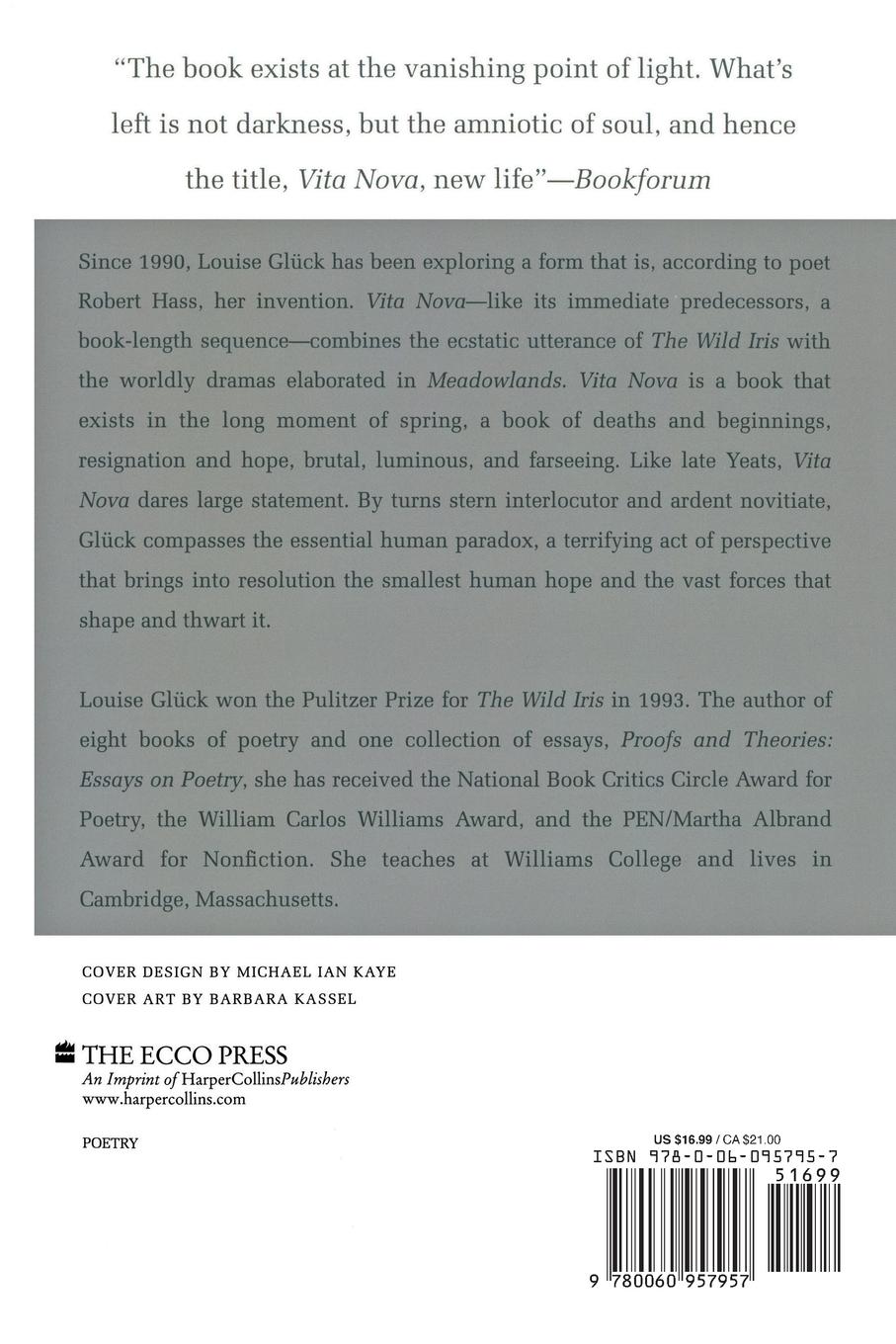 Rückseitencover Vita Nova