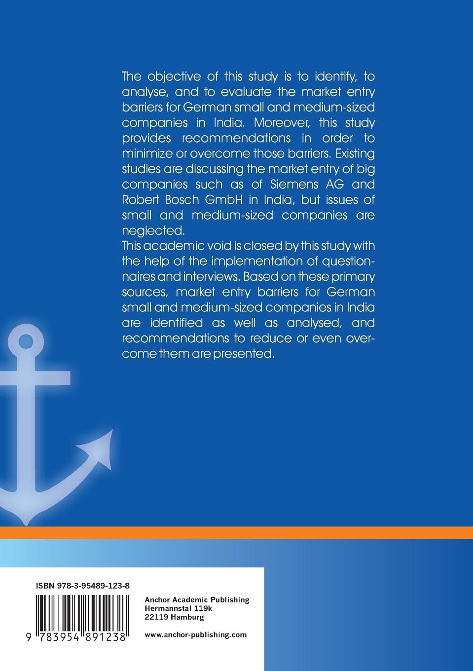 Rückseitencover Entering successfull the Indian market: Recommendations and challenges for German small and medium-sized companeies