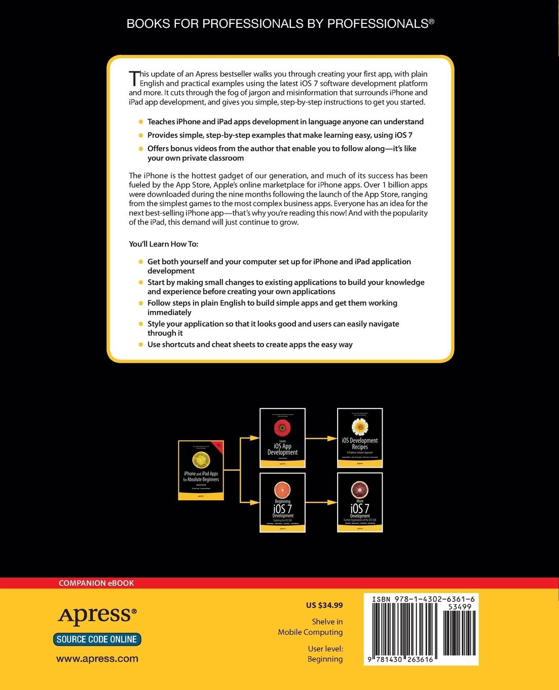 Rückseitencover iPhone and iPad Apps for Absolute Beginners