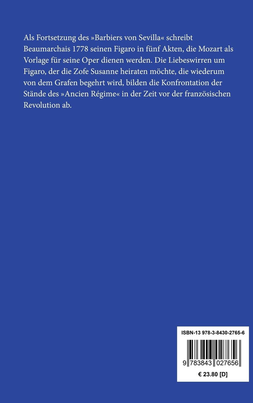 Rückseitencover Figaros Hochzeit oder Der tolle Tag