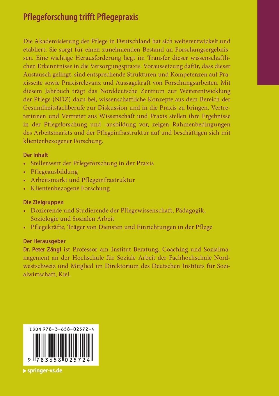Rückseitencover Pflegeforschung trifft Pflegepraxis