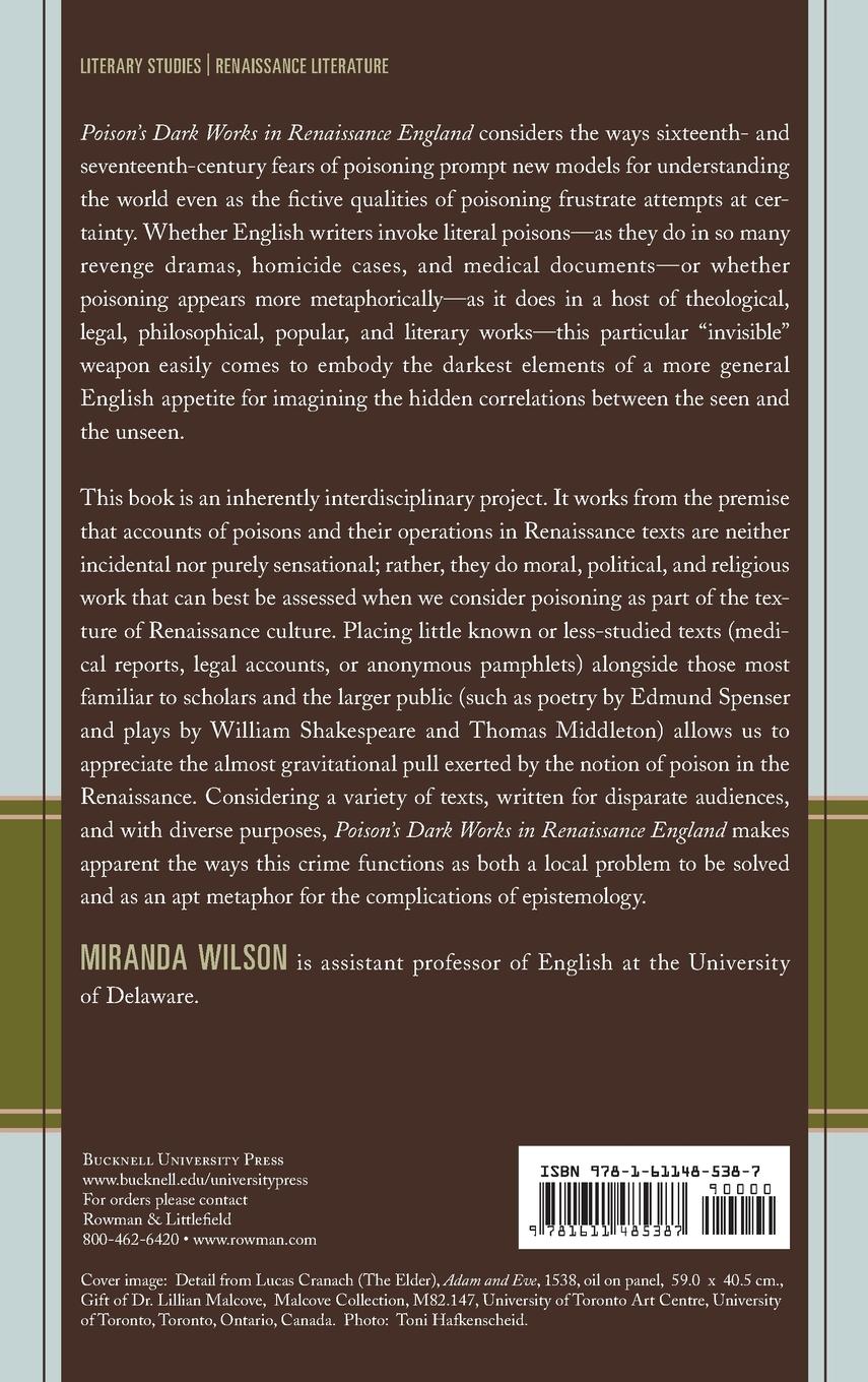 Rückseitencover Poison's Dark Works in Renaissance England