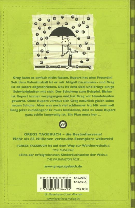 Rückseitencover Gregs Tagebuch 8 - Echt übel!