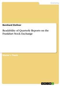 Vorderes Coverbild Readability of Quarterly Reports on the Frankfurt Stock Exchange