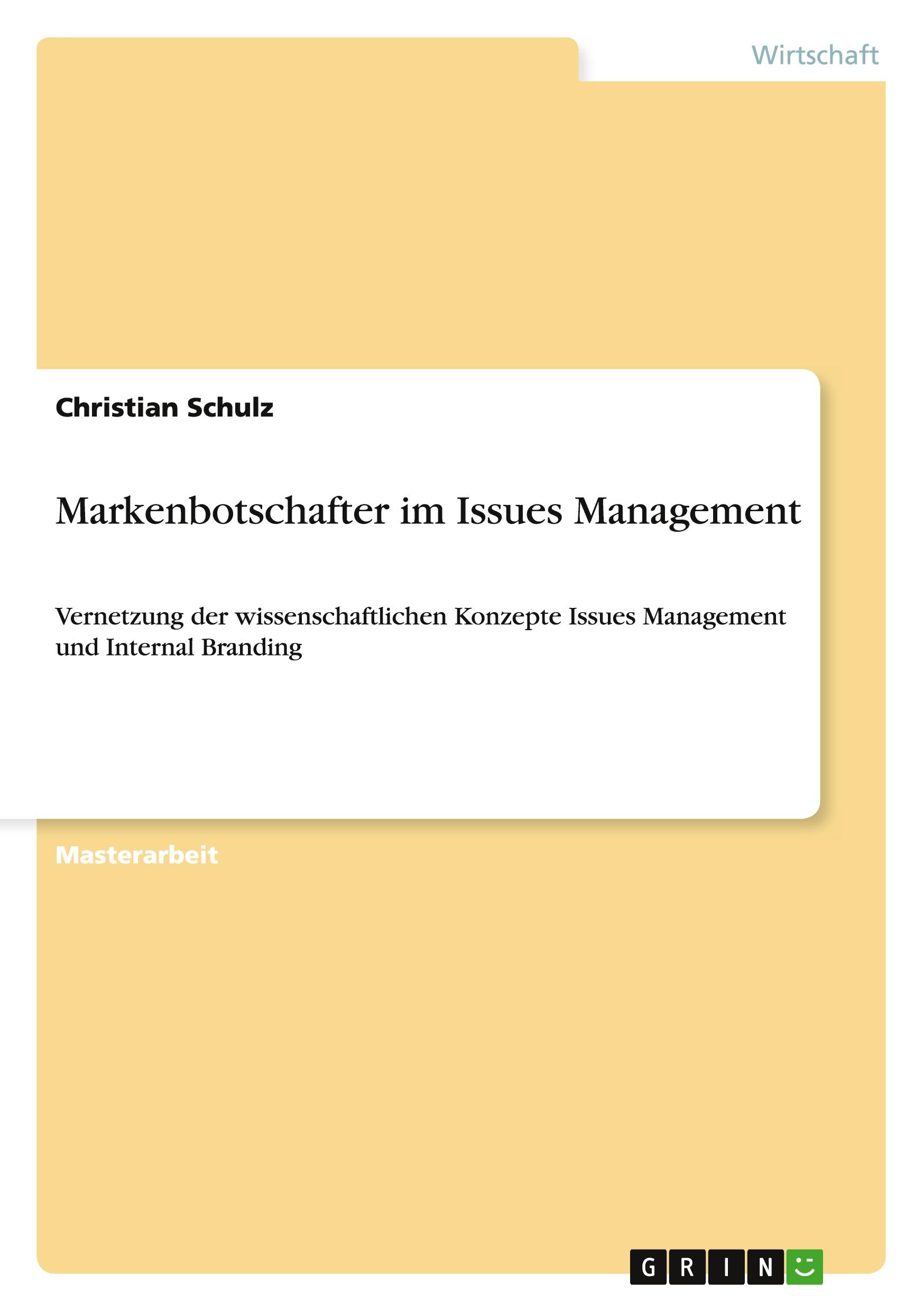 Vorderes Coverbild Markenbotschafter im Issues Management