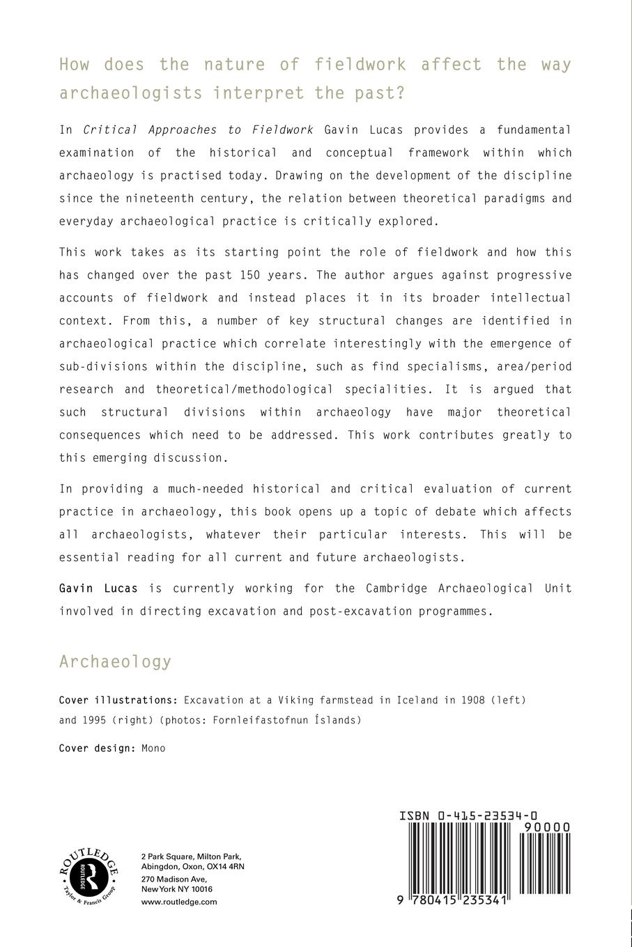 Rückseitencover Critical Approaches to Fieldwork