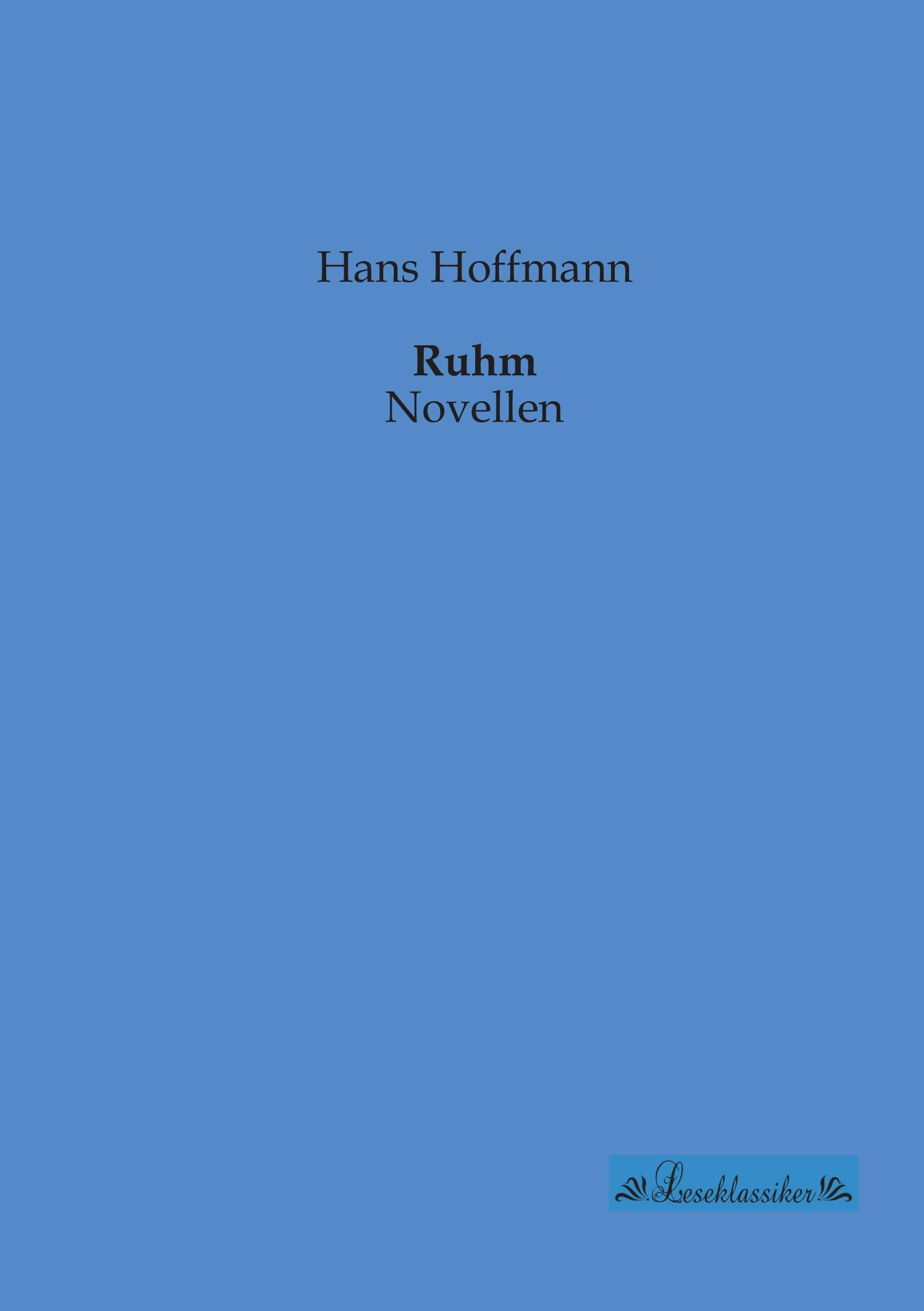 Vorderes Coverbild Ruhm