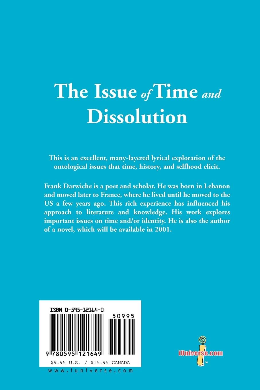 Rückseitencover The Issue of Time and Dissolution