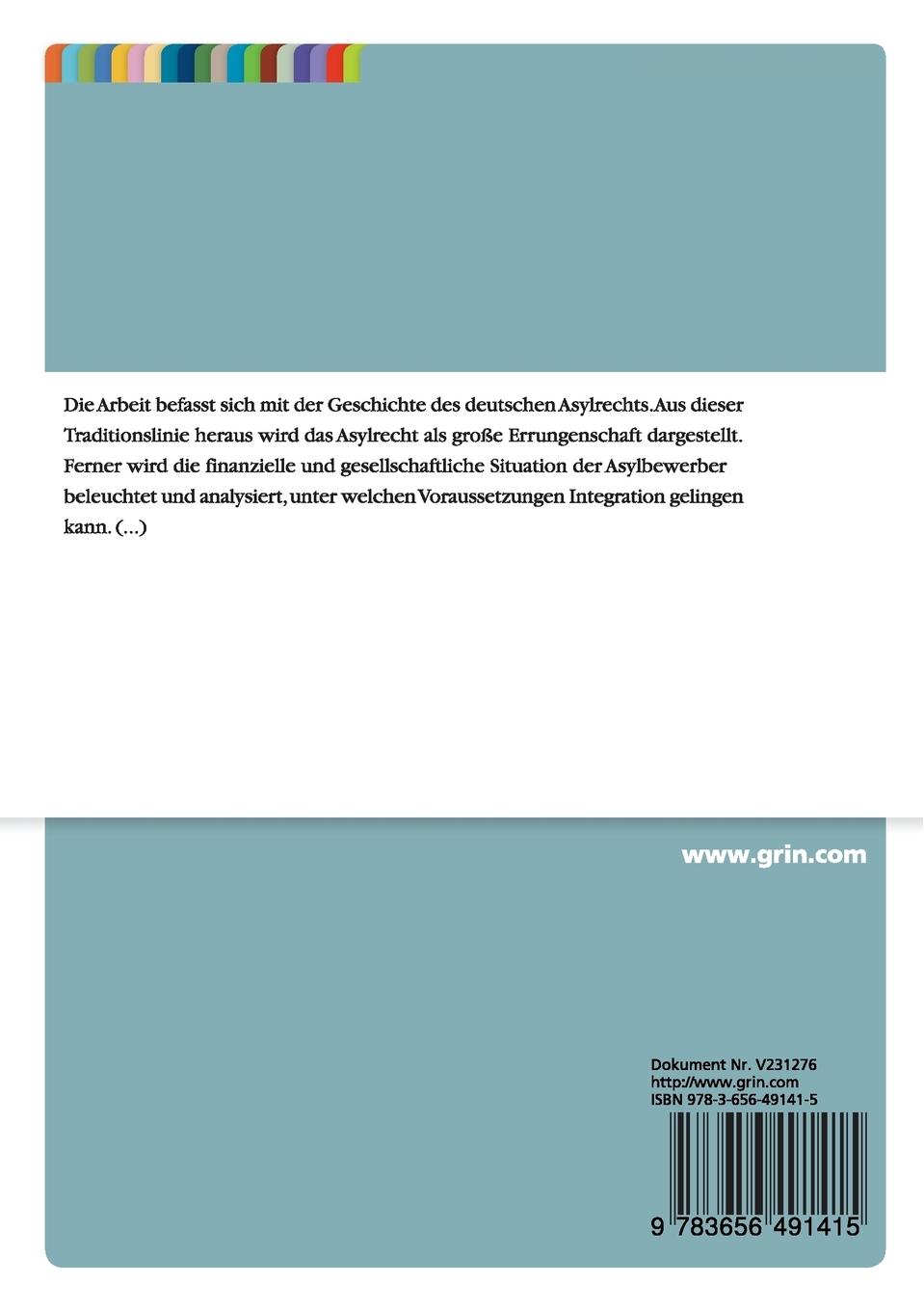 Rückseitencover Die Situation der Asylbewerber in Deutschland