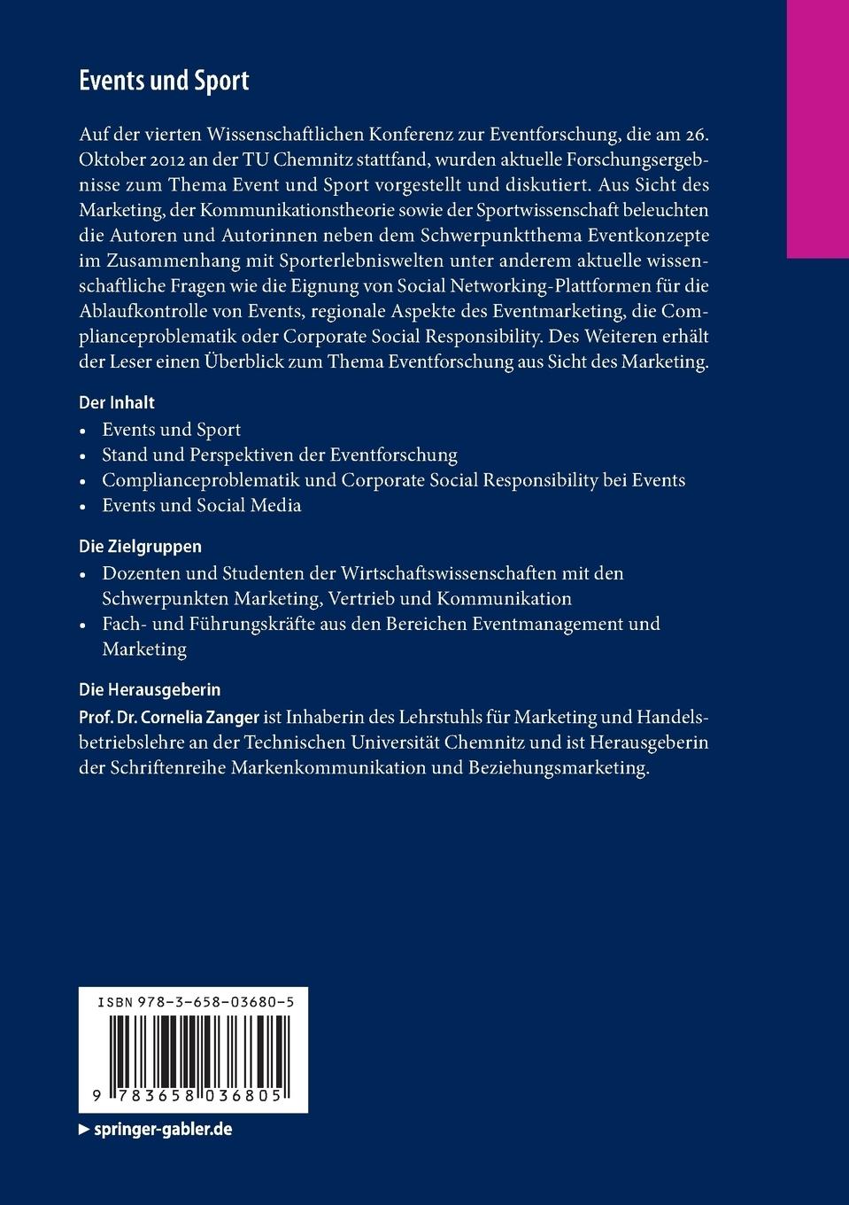 Rückseitencover Events und Sport