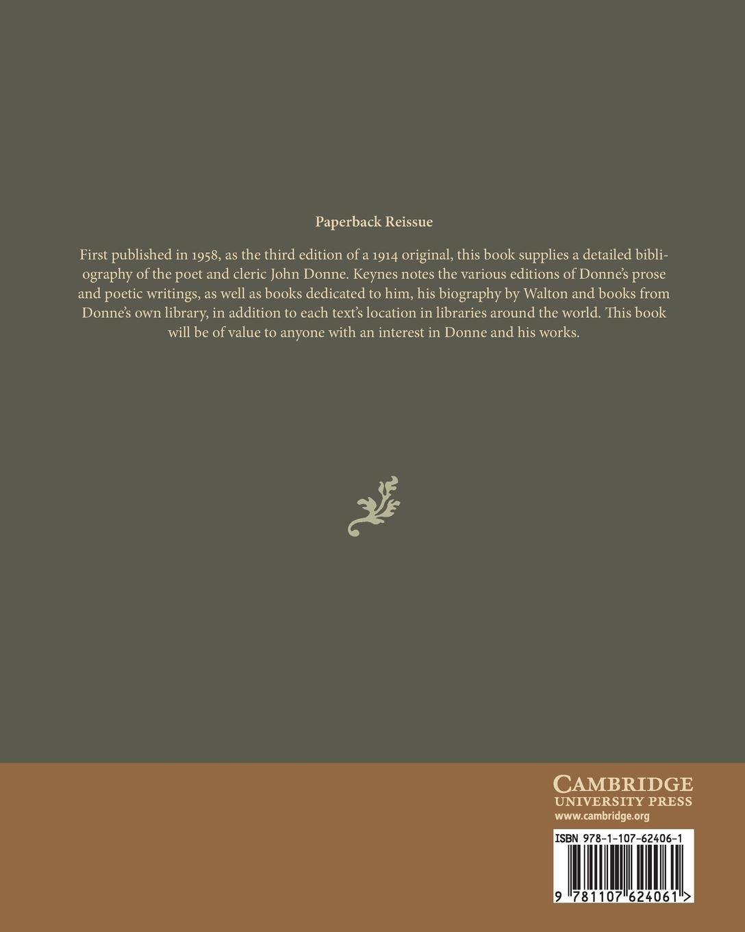 Rückseitencover A Bibliography of Dr. John Donne