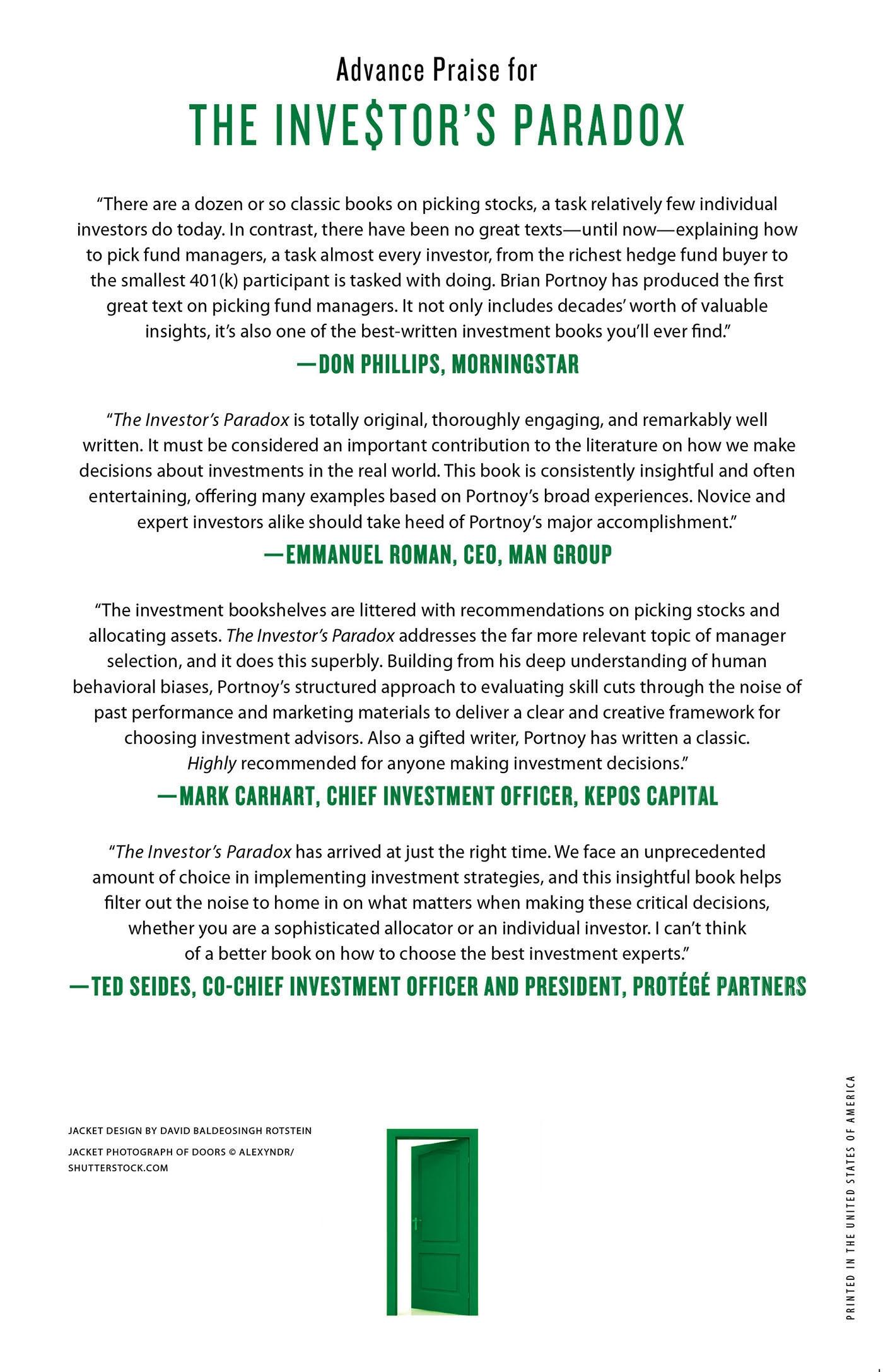 Rückseitencover Investor's Paradox