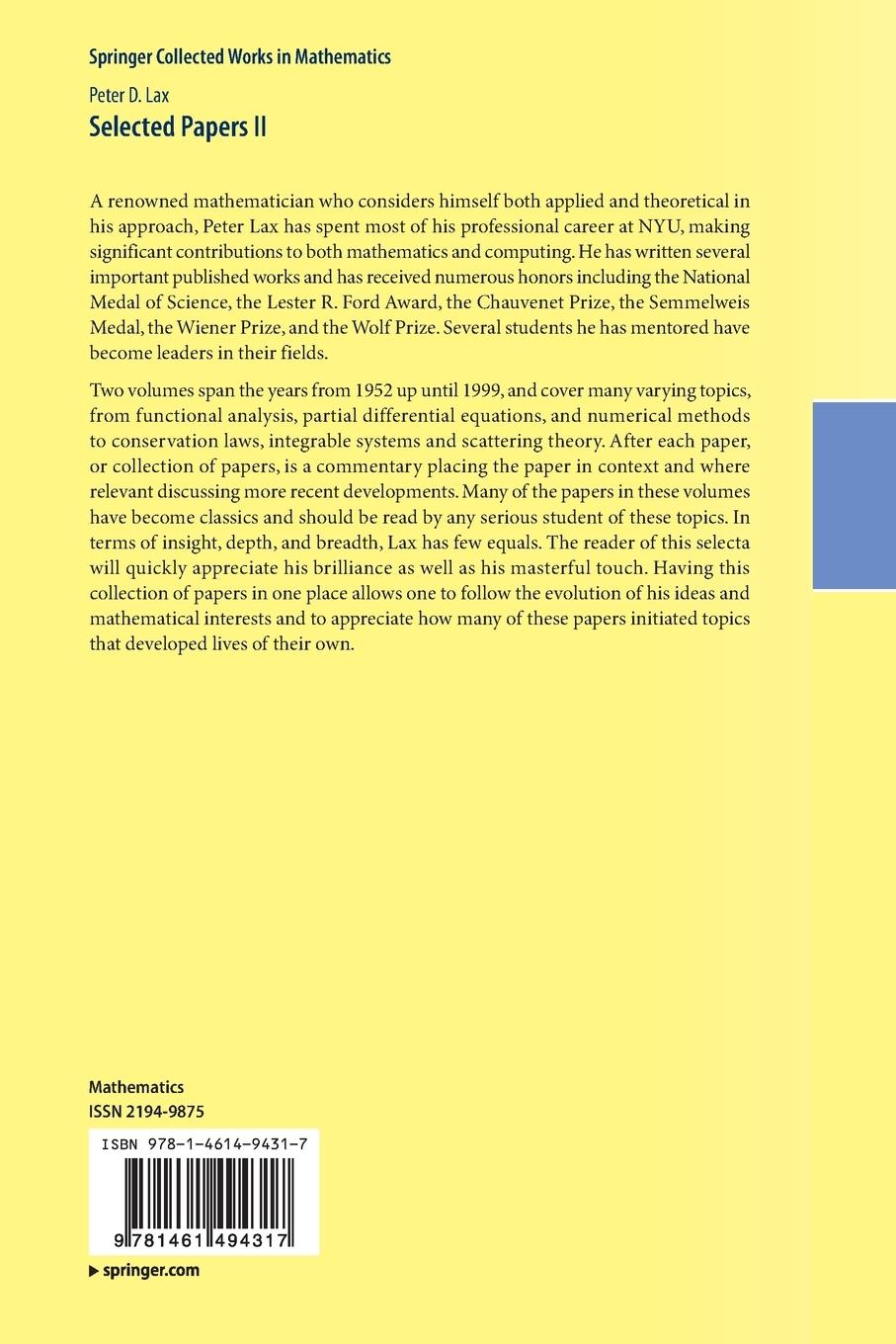 Rückseitencover Selected Papers II