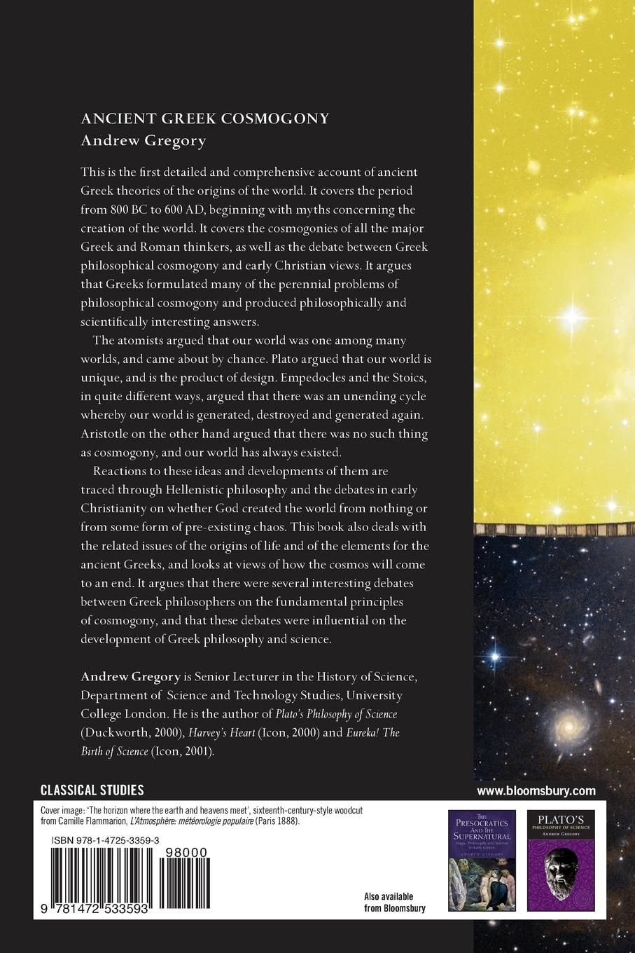 Rückseitencover Ancient Greek Cosmogony