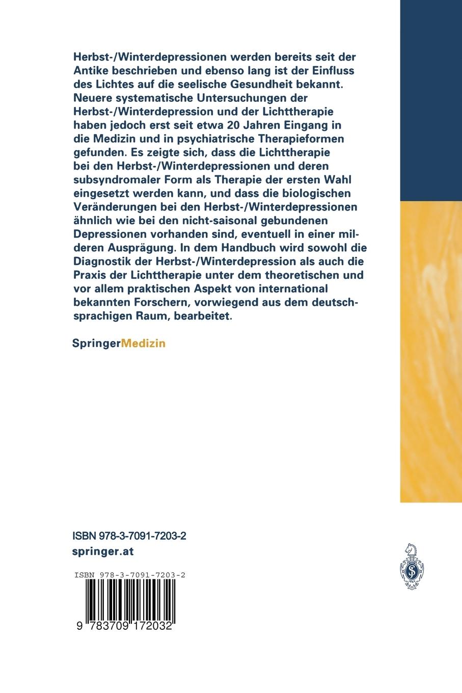 Rückseitencover Herbst-/Winterdepression und Lichttherapie