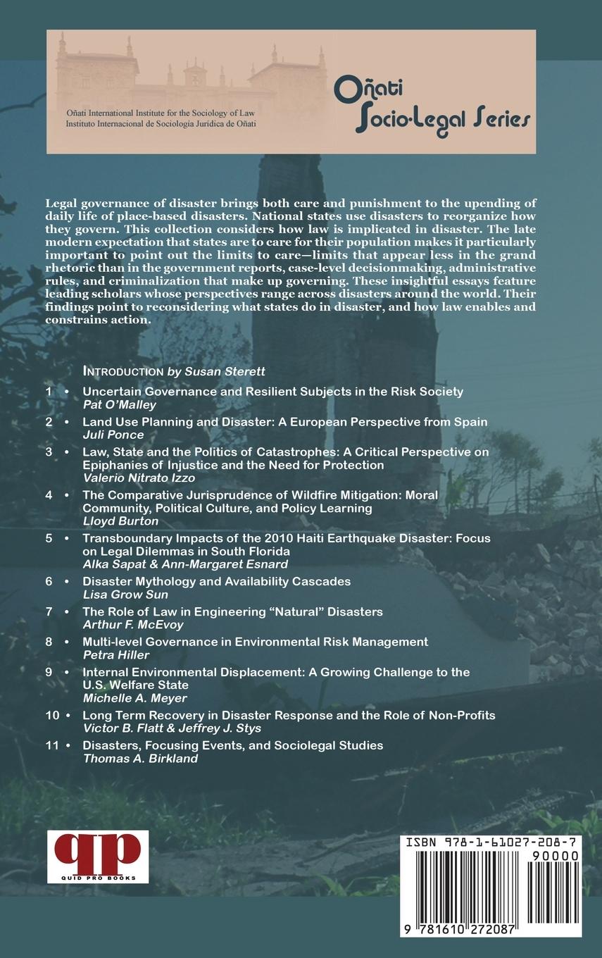 Rückseitencover Disaster and Sociolegal Studies