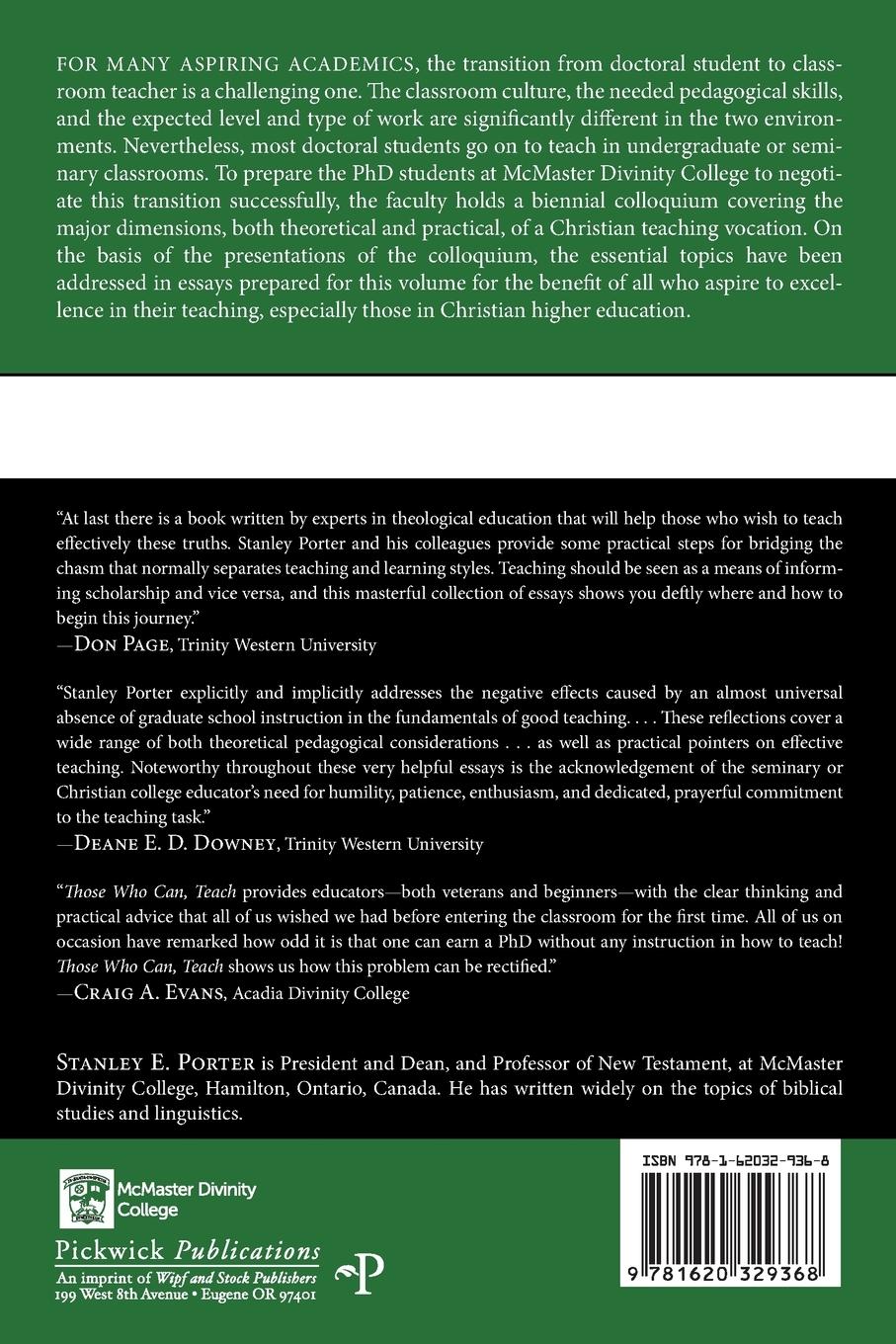 Rückseitencover Those Who Can, Teach