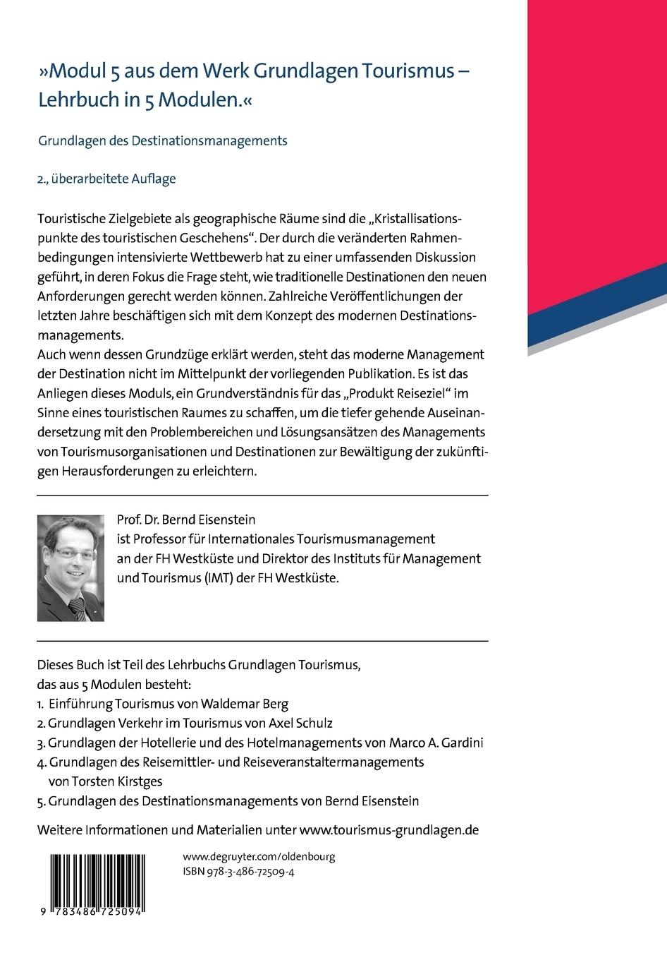 Rückseitencover Grundlagen des Destinationsmanagements