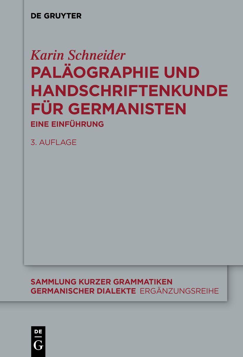 Vorderes Coverbild Paläographie und Handschriftenkunde für Germanisten