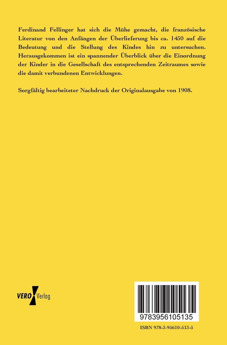 Rückseitencover Das Kind in der altfranzösischen Literatur