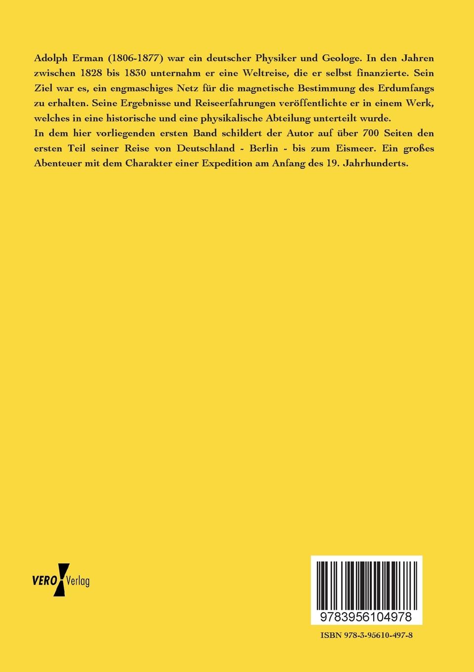 Rückseitencover Reise um die Erde durch Nord-Asien und die beiden Oceane in den Jahre 1828, 1829  und 1830