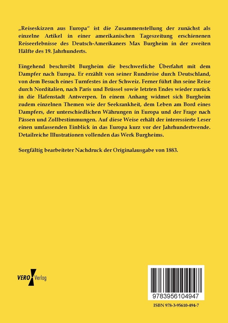 Rückseitencover Reiseskizzen aus Europa