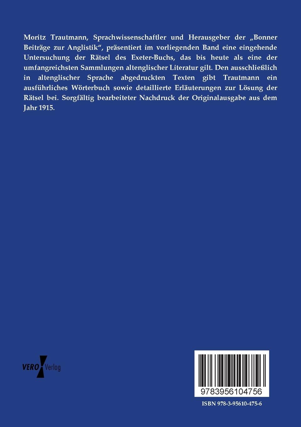 Rückseitencover Die Rätsel des Exeterbuchs