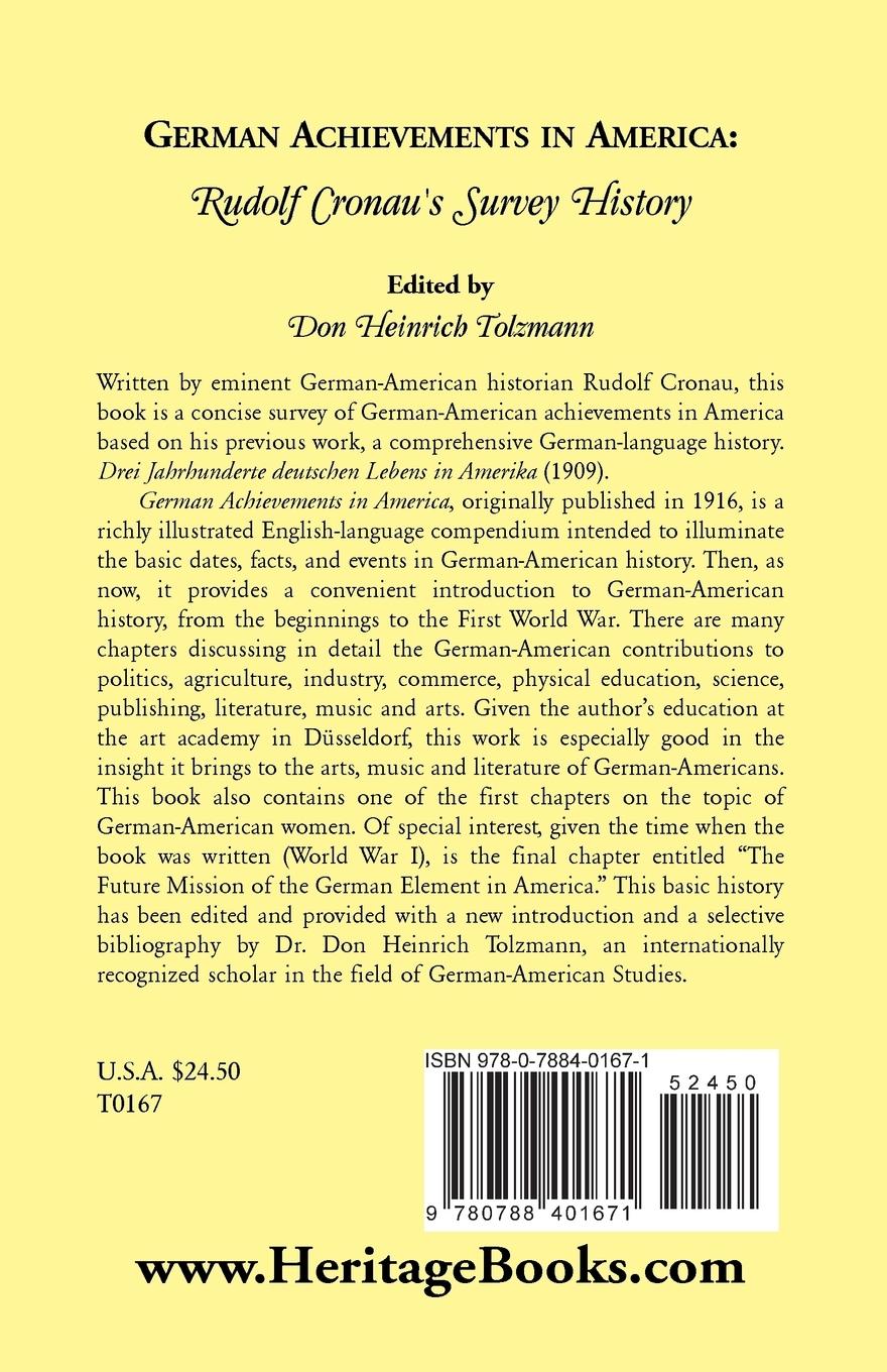 Rückseitencover German Achievements in America