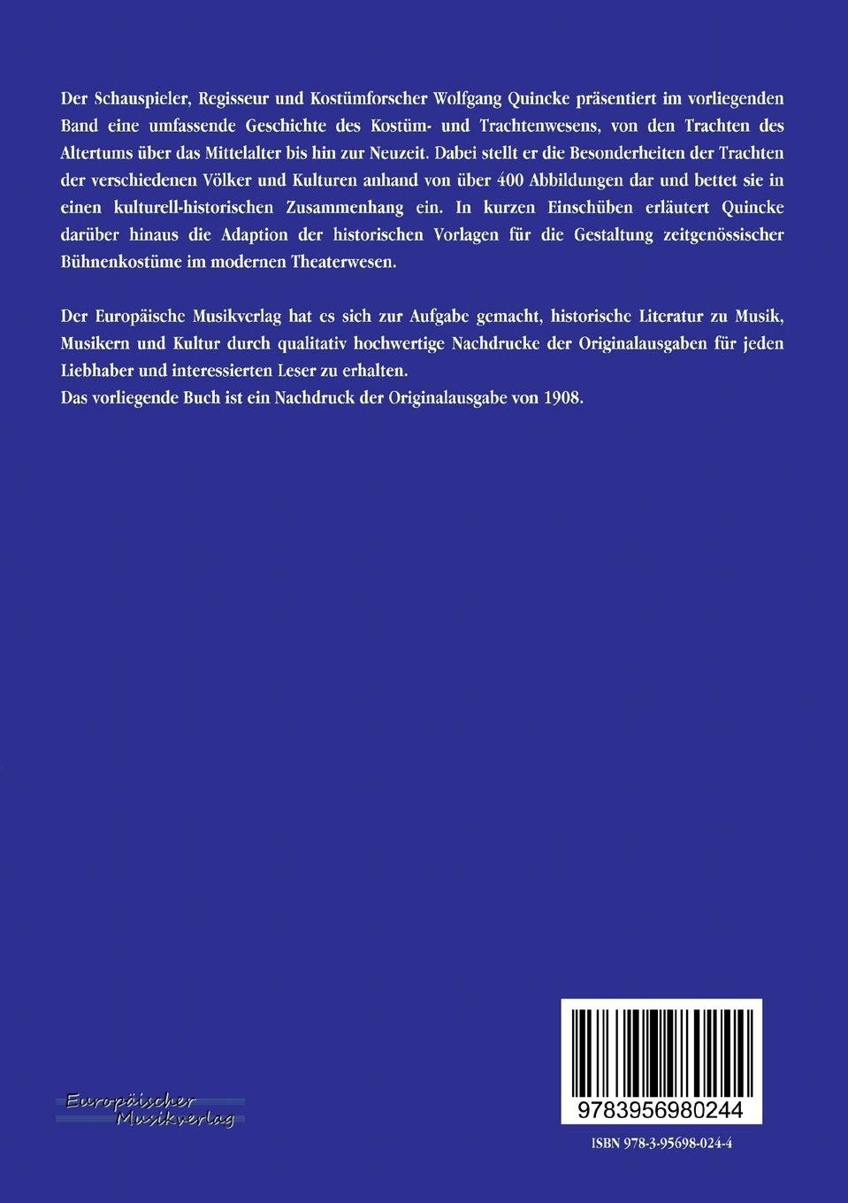 Rückseitencover Handbuch der Kostümkunde