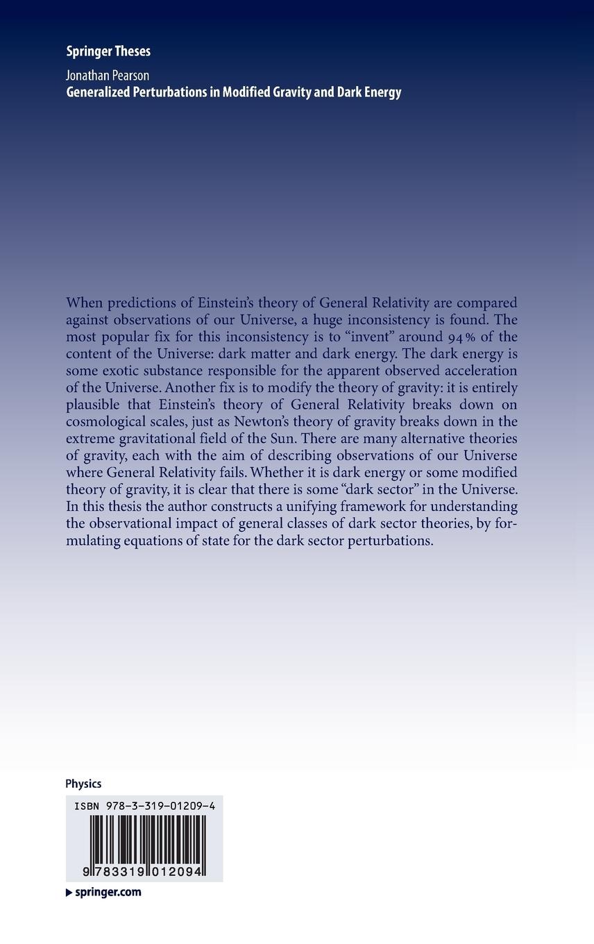 Rückseitencover Generalized Perturbations in Modified Gravity and Dark Energy