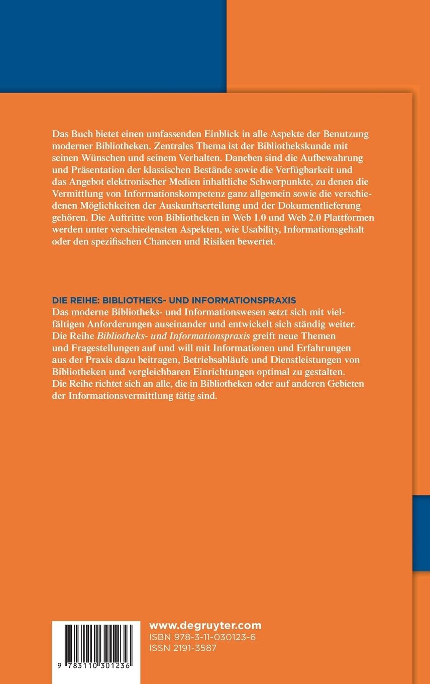 Rückseitencover Benutzungsdienste in Bibliotheken