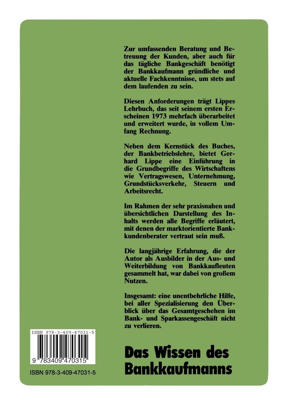 Rückseitencover Das Wissen des Bankkaufmanns
