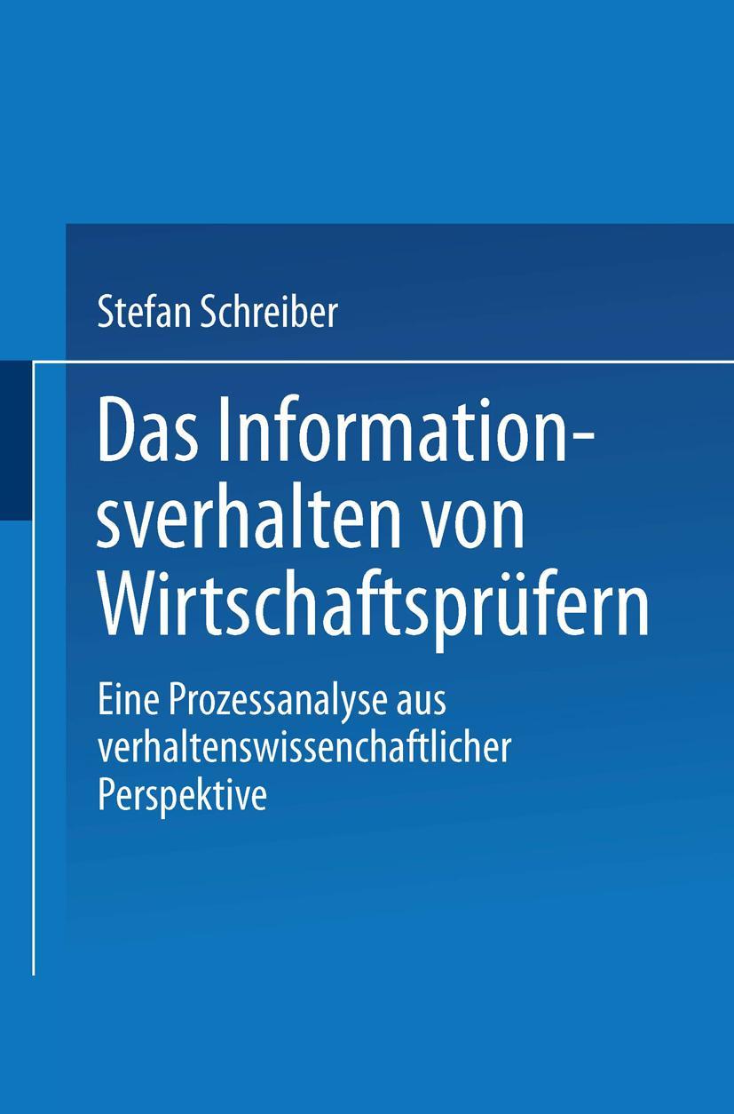 Vorderes Coverbild Das Informationsverhalten von Wirtschaftsprüfern