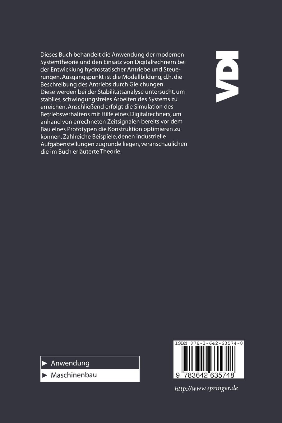 Rückseitencover Entwurf hydraulischer Maschinen