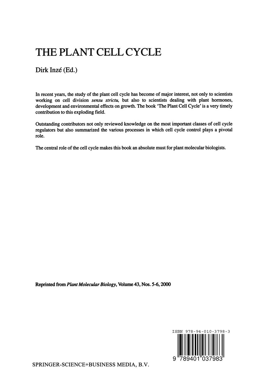 Rückseitencover The Plant Cell Cycle