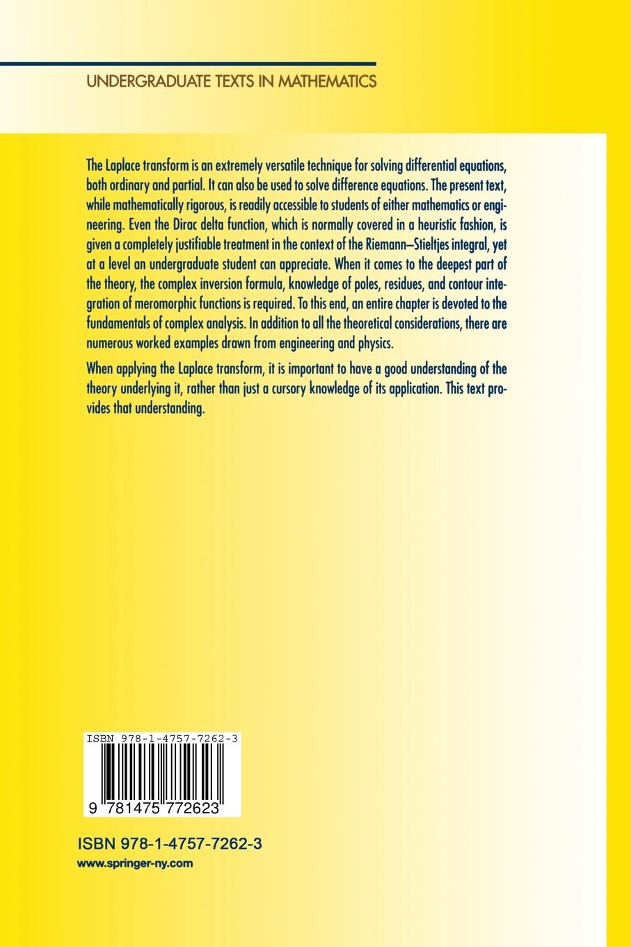 Rückseitencover The Laplace Transform