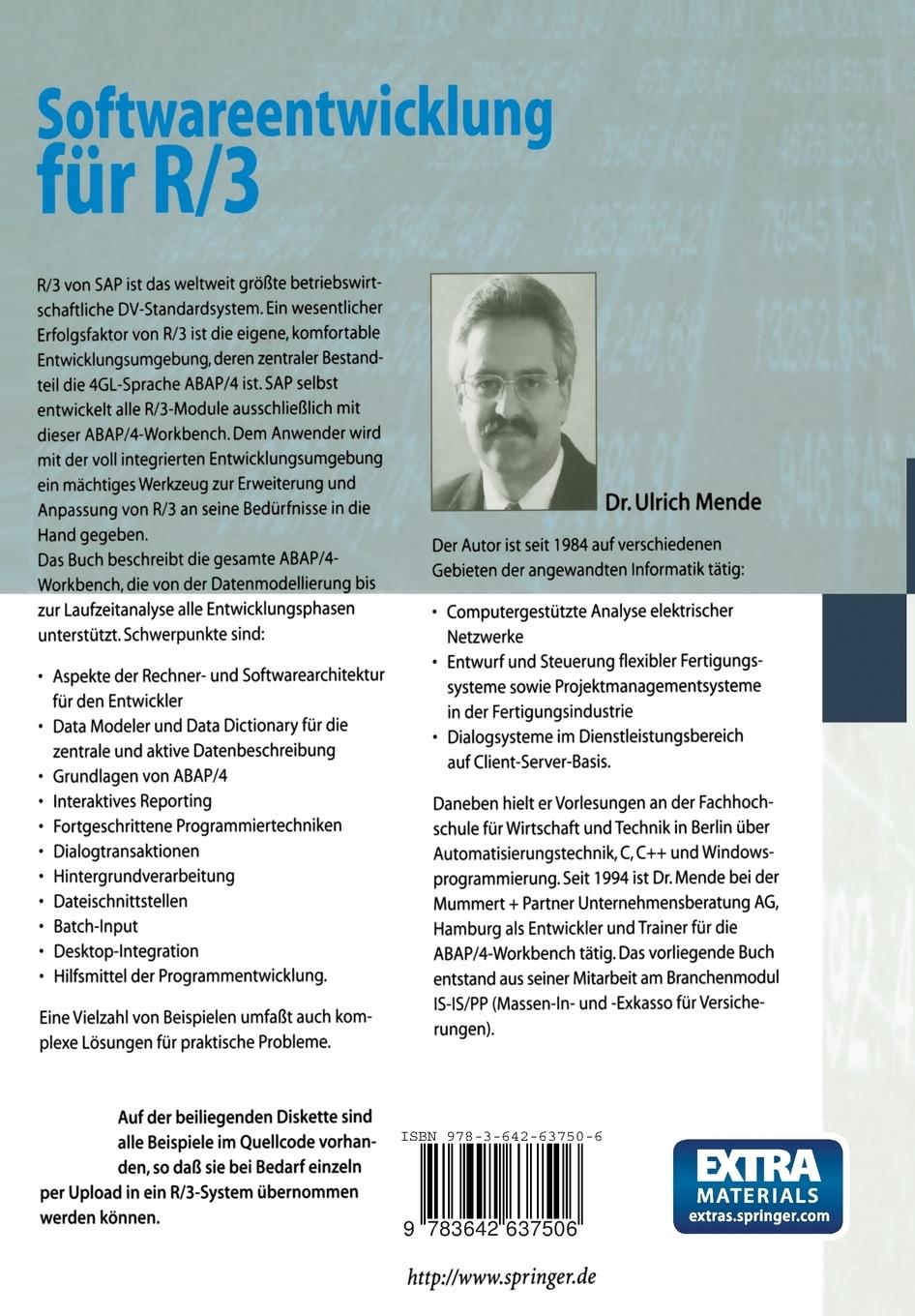 Rückseitencover Softwareentwicklung für R/3