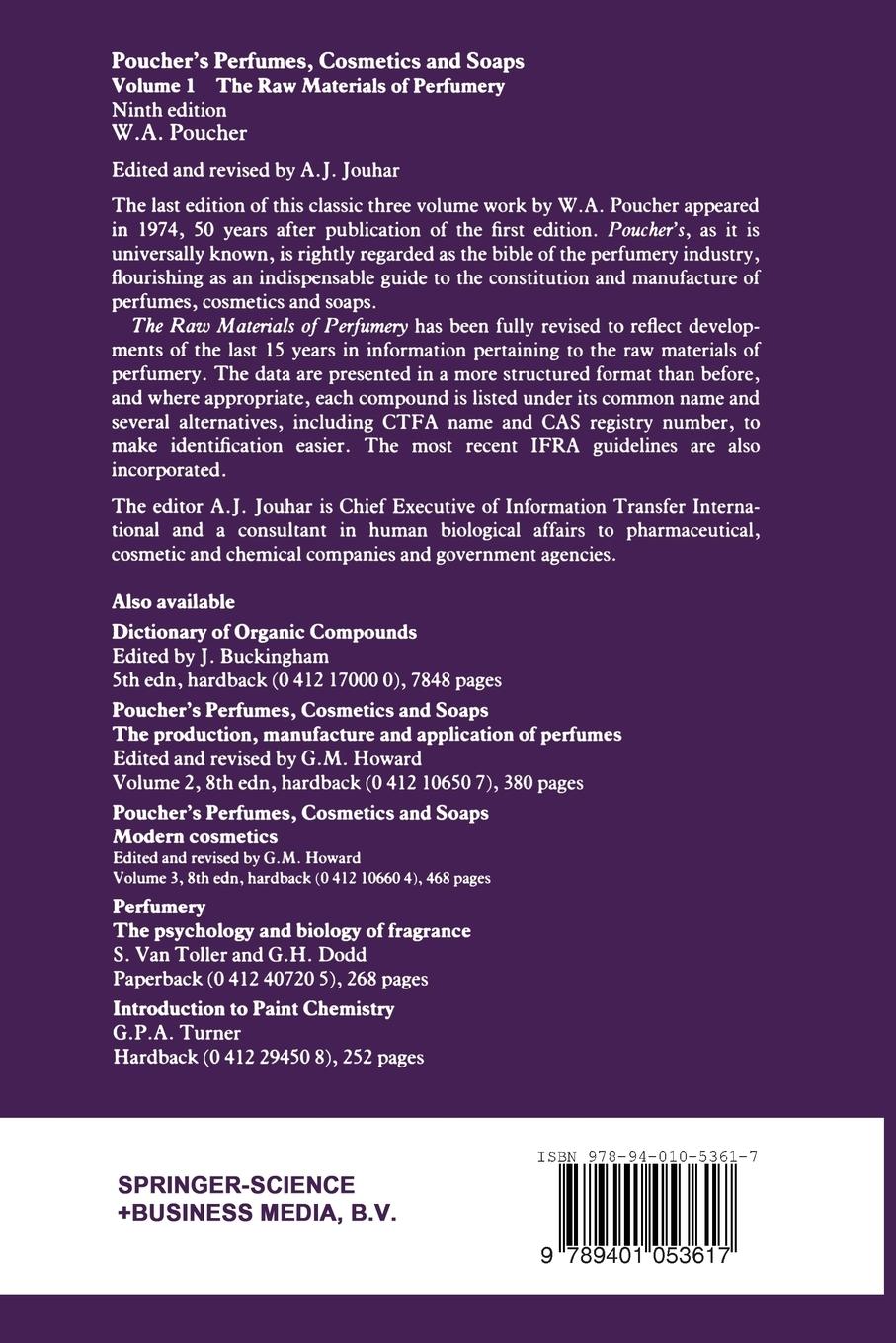 Rückseitencover Poucher's Perfumes, Cosmetics and Soaps - Volume 1