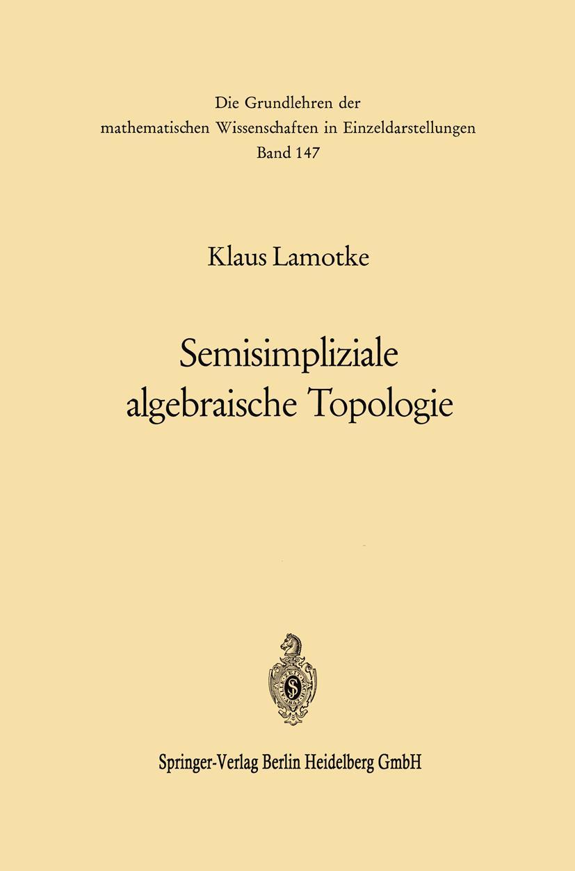 Vorderes Coverbild Semisimpliziale algebraische Topologie